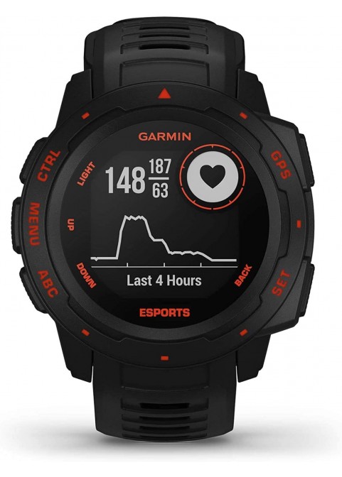 Garmin 010-02064-00 Instinct, Rugged Outdoor Watch with GPS, Features Glonass and Galileo, Heart Rate Monitoring and 3-Axis Compass, Graphite