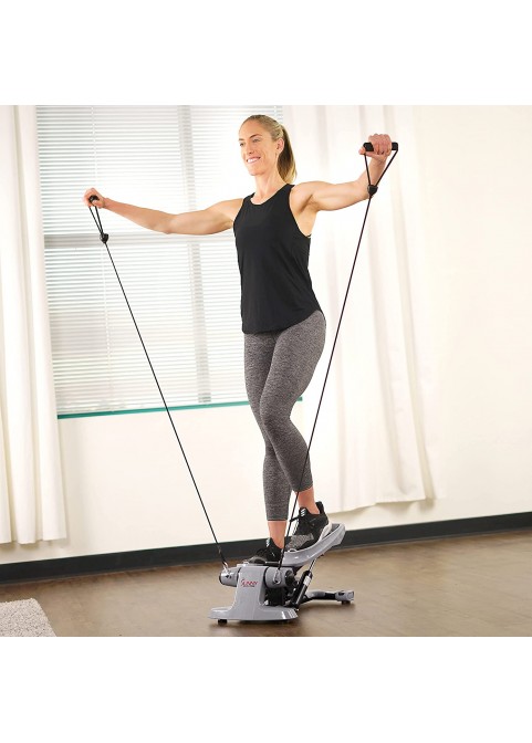 Sunny Health &amp; Fitness Versa Stepper Step Machine w/Wide Non-Slip Pedals, Resistance Bands and LCD Monitor - SF-S0870